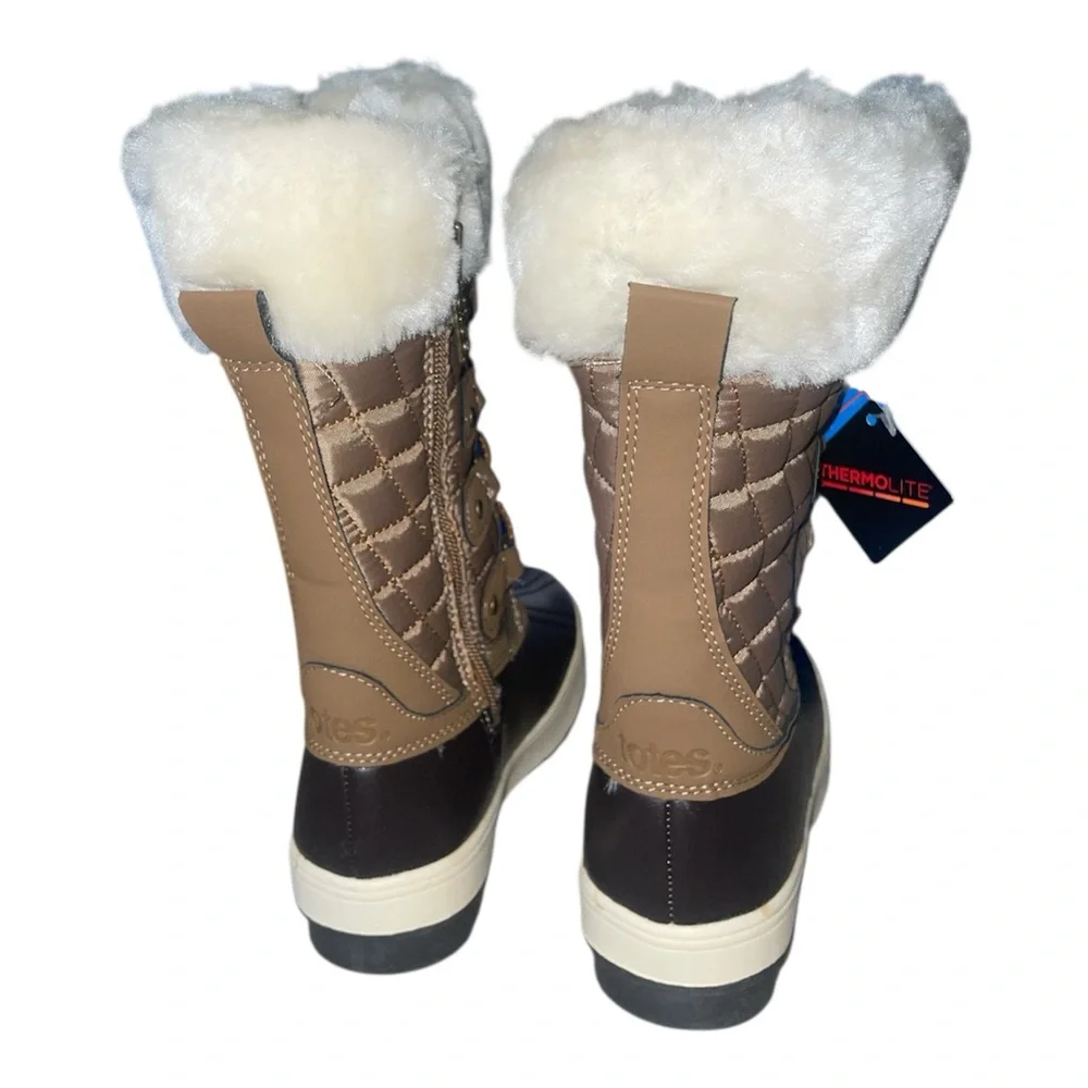 totes Shirley Tall Girls' Toffee Brown Winter Boots